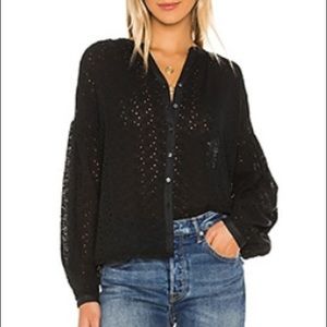 Free people black oversized eyelet blouse